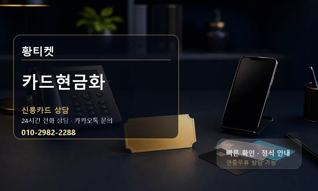 카드현금화 황티켓 안내