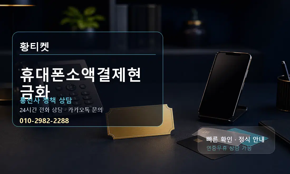휴대폰소액결제현금화 황티켓 안내