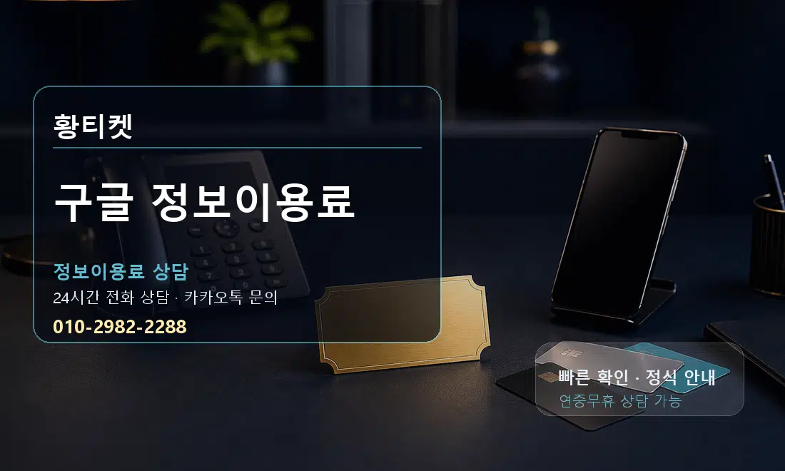 구글 정보이용료 황티켓 대표 이미지