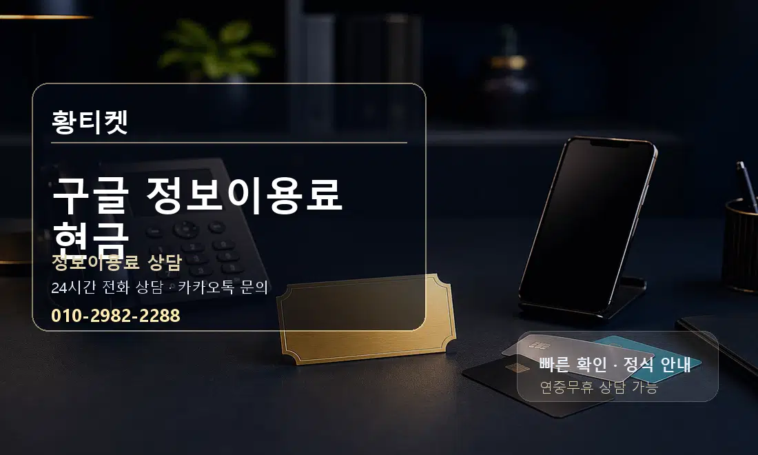 구글 정보이용료 현금 황티켓 대표 이미지