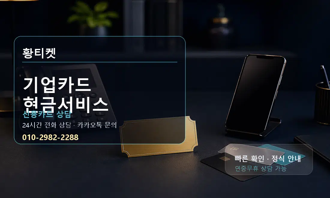 기업카드 현금서비스 황티켓 대표 이미지