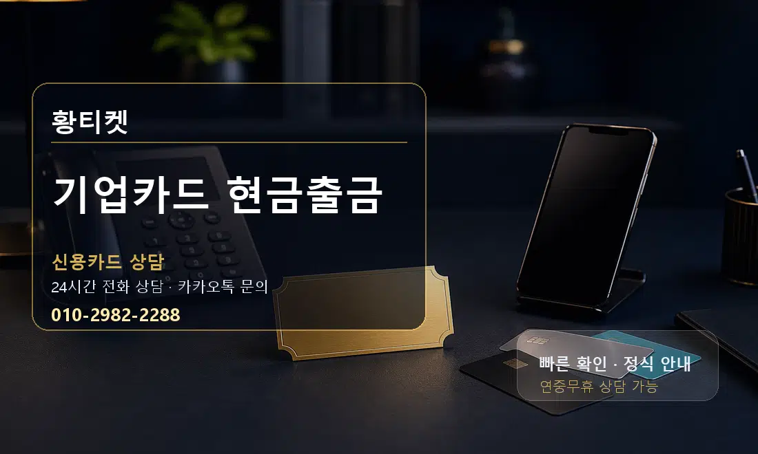 기업카드 현금출금 황티켓 대표 이미지