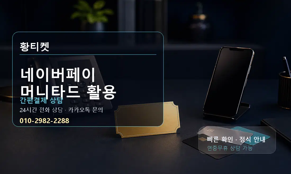 네이버페이 머니타드 활용 황티켓 대표 이미지