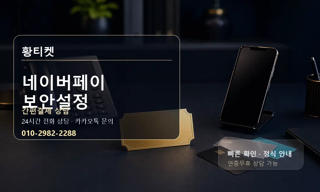 네이버페이 보안설정 황티켓 대표 이미지