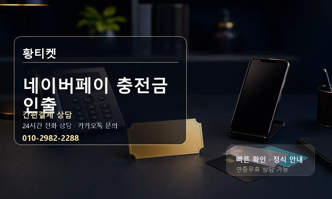 네이버페이 충전금 인출 황티켓 대표 이미지