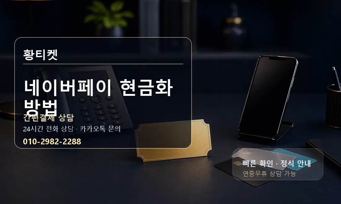 네이버페이 현금화 방법 황티켓 대표 이미지