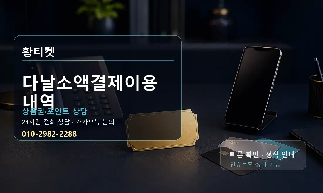 다날소액결제이용내역 황티켓 대표 이미지