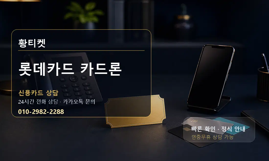 롯데카드 카드론 황티켓 대표 이미지