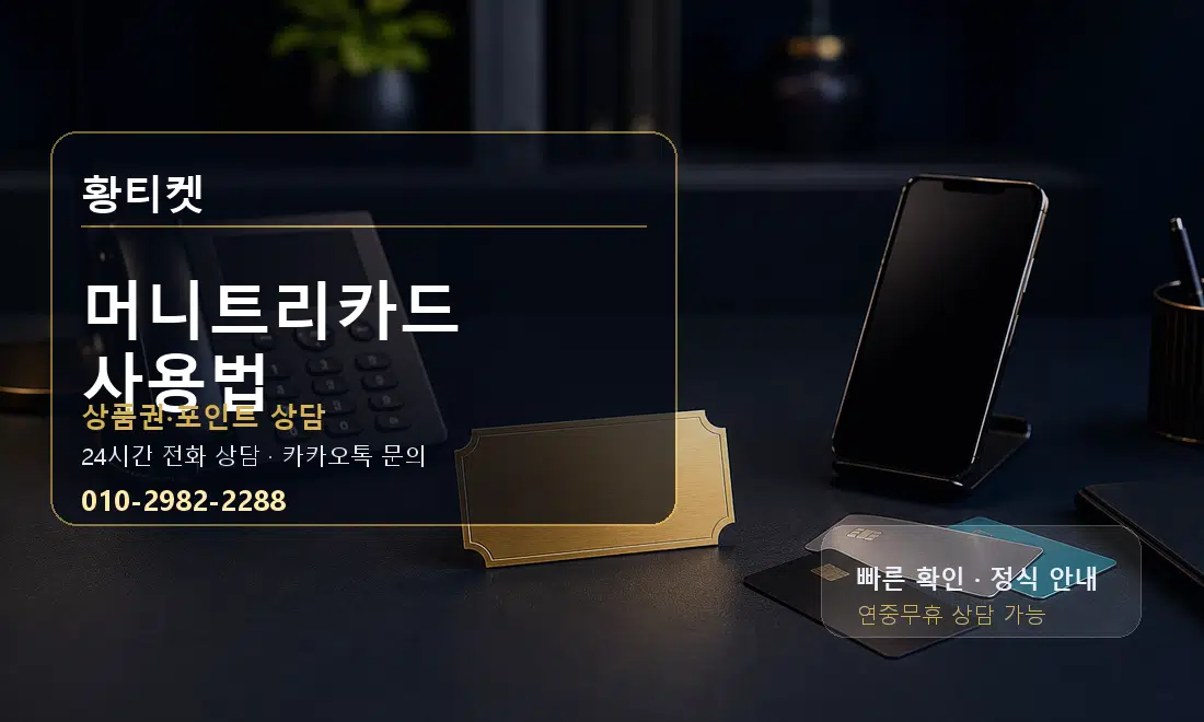 머니트리카드 사용법 황티켓 대표 이미지