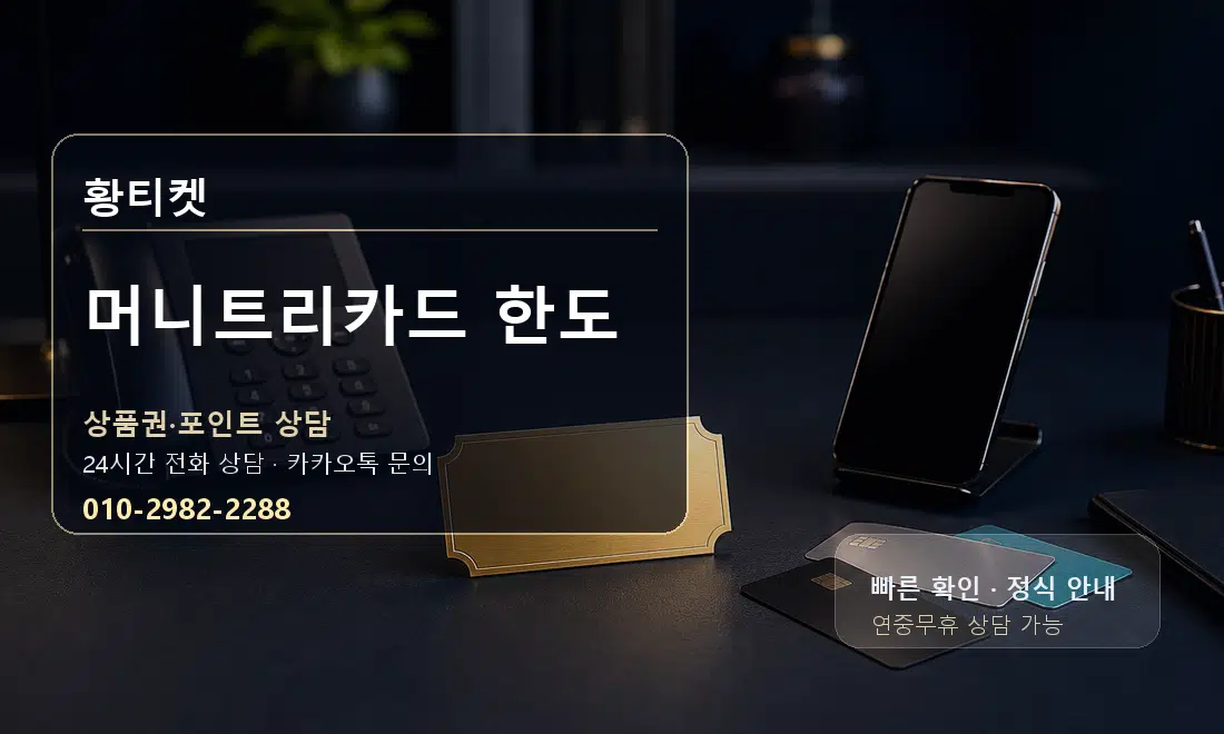 머니트리카드 한도 황티켓 대표 이미지