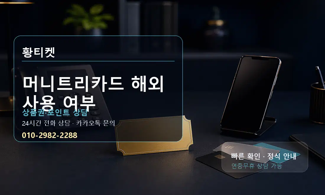 머니트리카드 해외 사용 여부 황티켓 대표 이미지