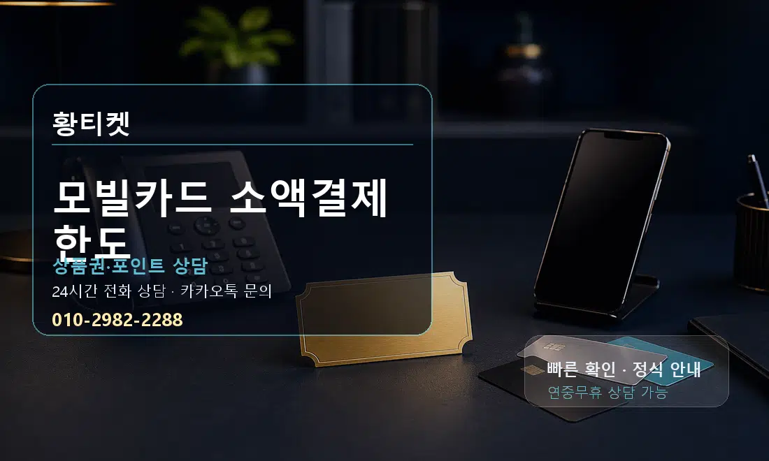 모빌카드 소액결제 한도 황티켓 대표 이미지