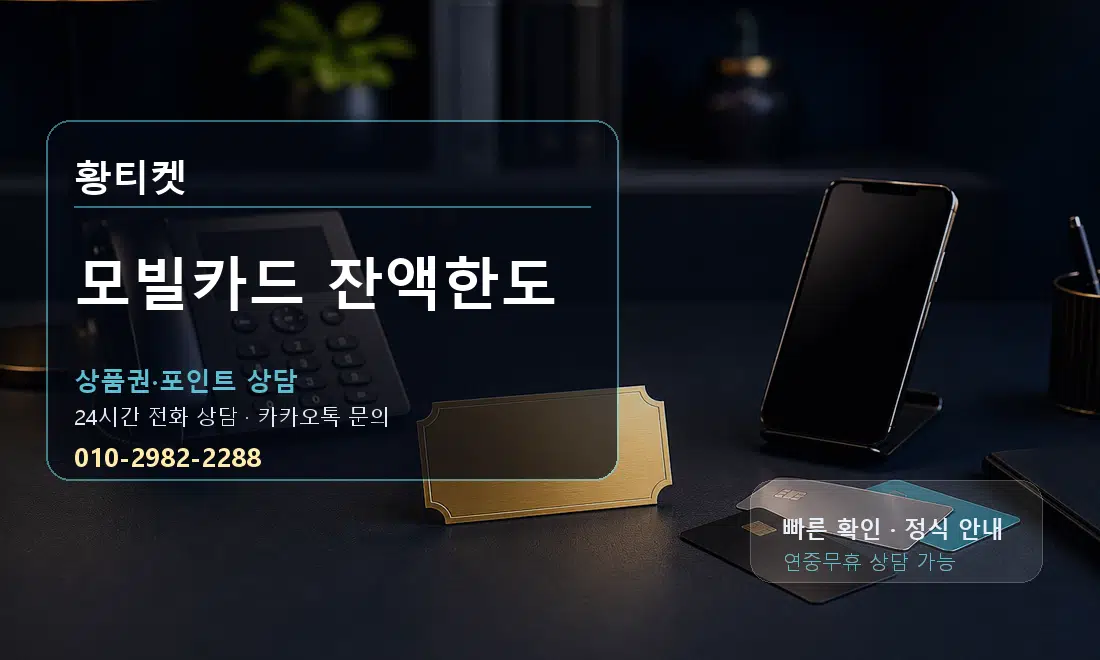 모빌카드 잔액한도 황티켓 대표 이미지