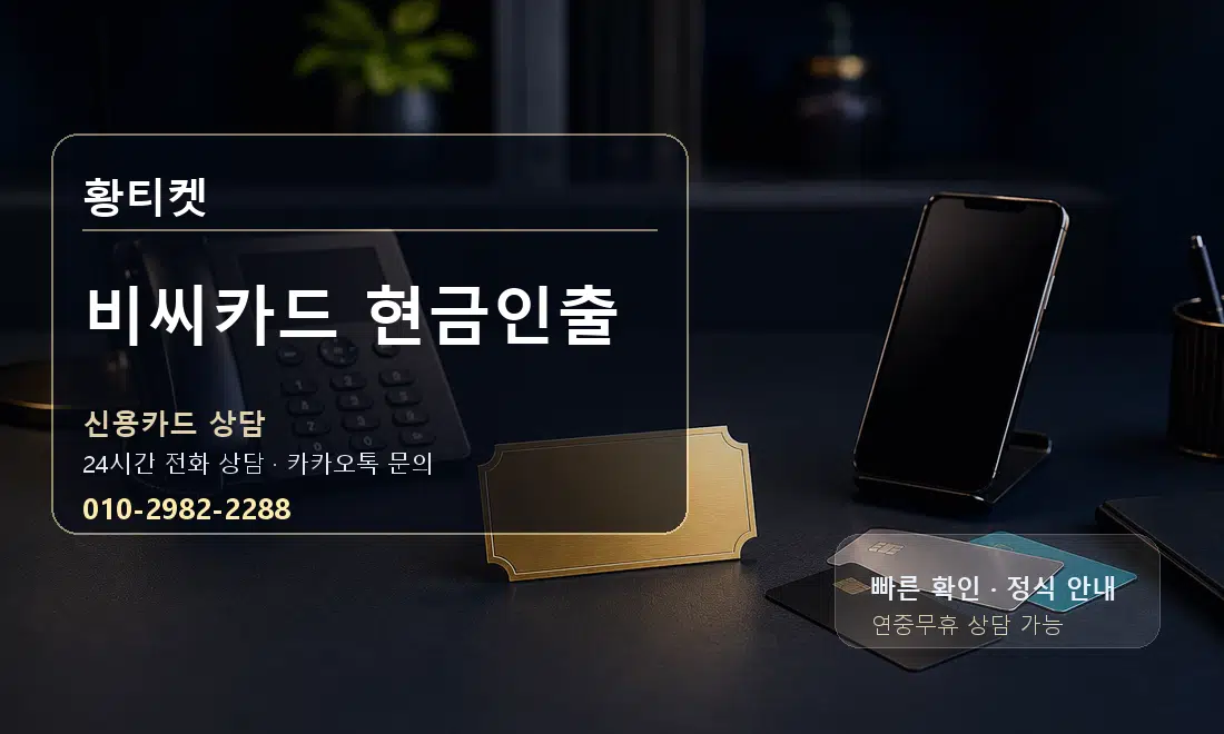 비씨카드 현금인출 황티켓 대표 이미지