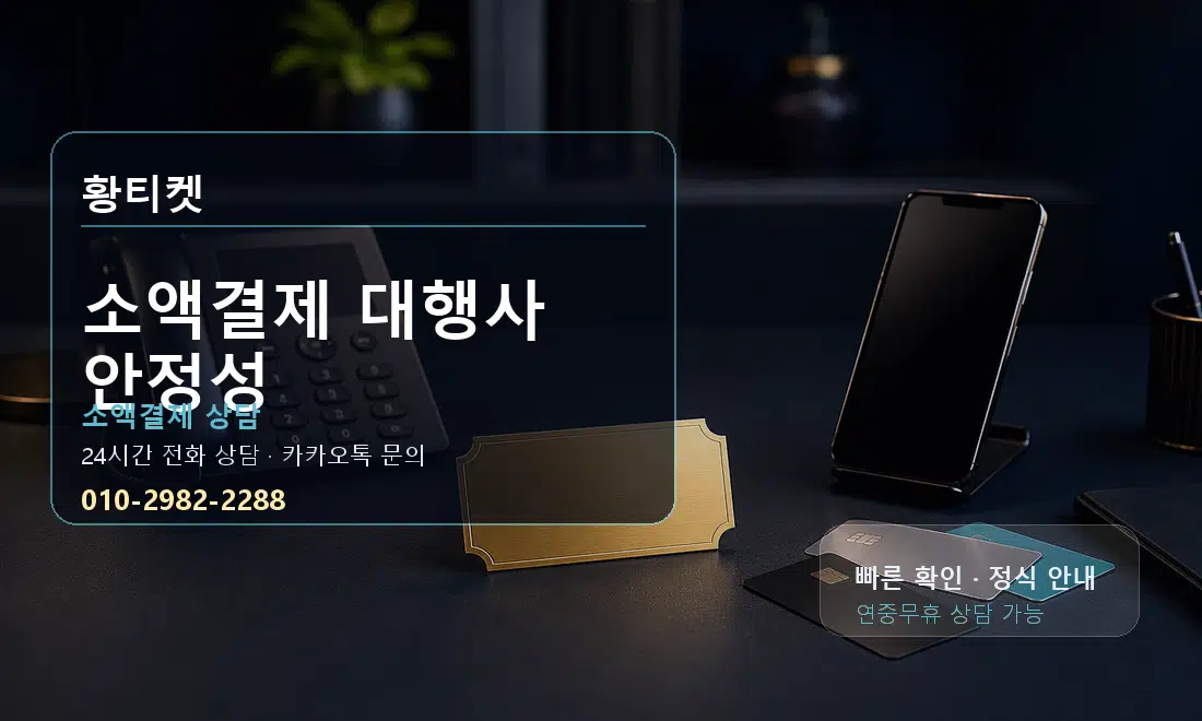 소액결제 대행사 안정성 황티켓 대표 이미지