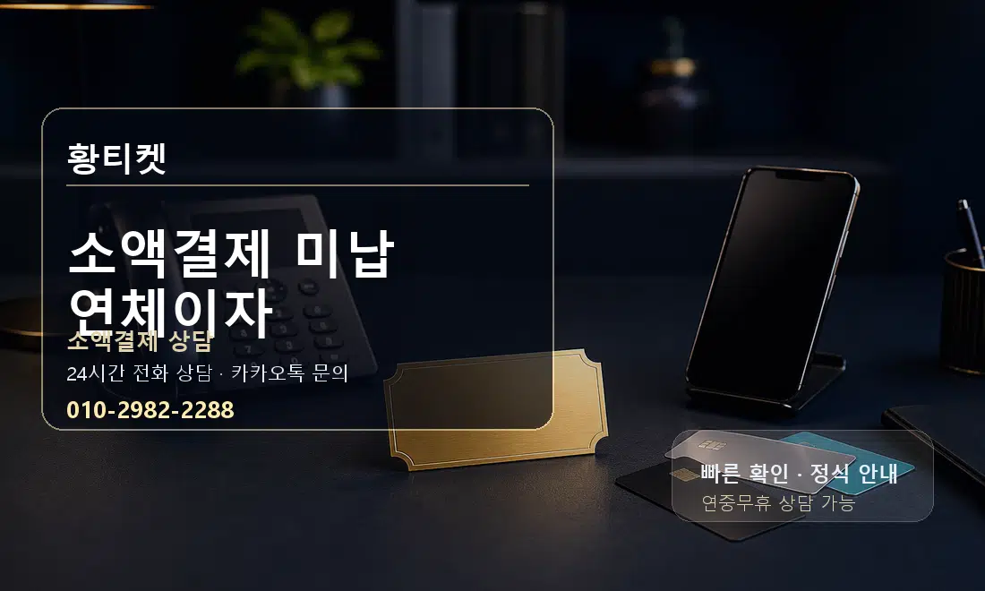 소액결제 미납 연체이자 황티켓 대표 이미지