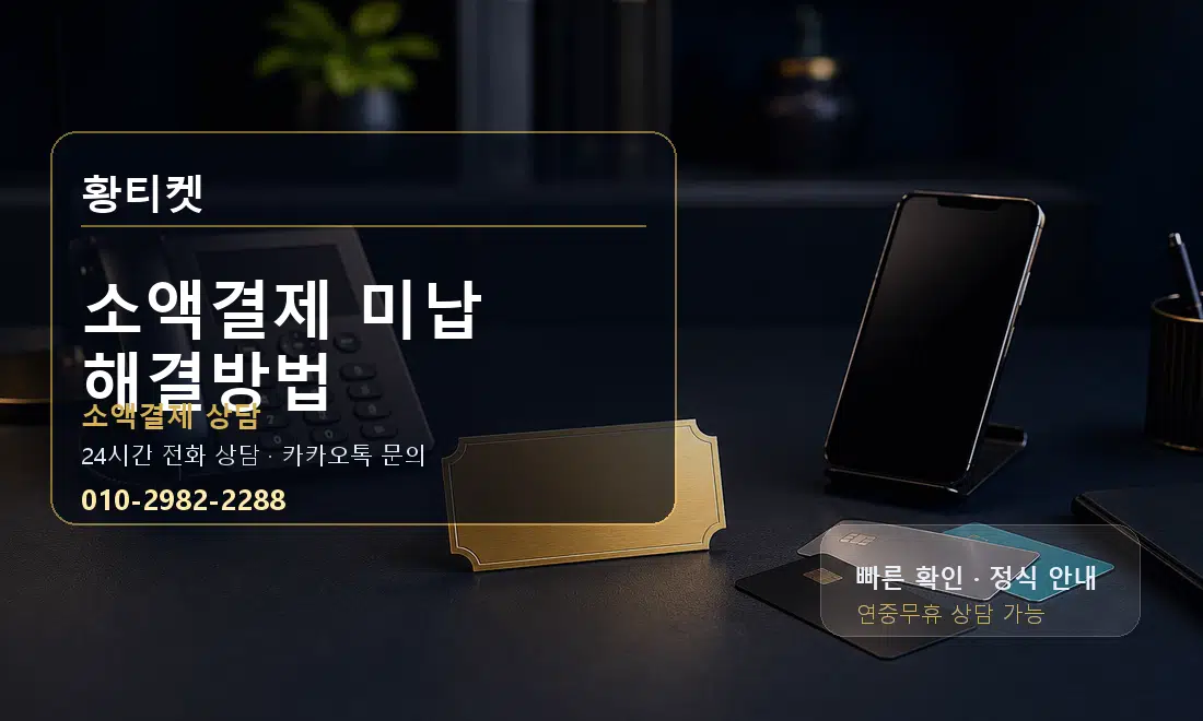 소액결제 미납 해결방법 황티켓 대표 이미지
