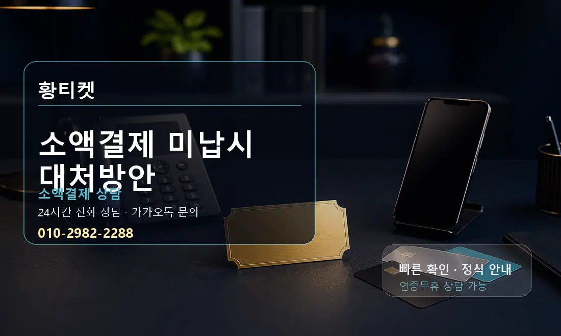 소액결제 미납시 대처방안 황티켓 대표 이미지