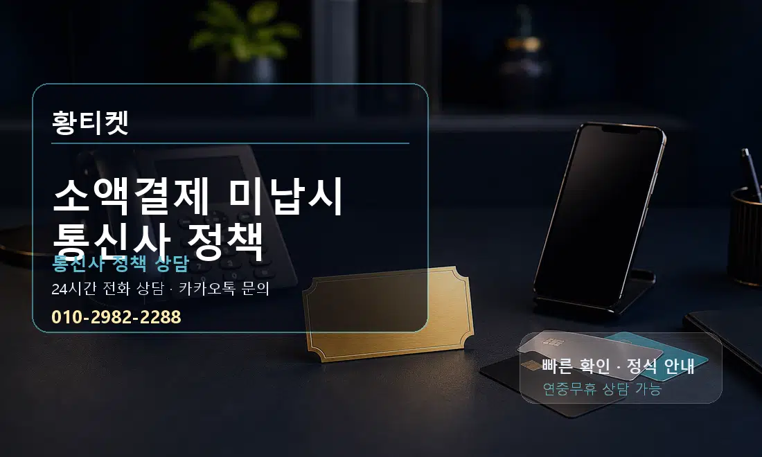 소액결제 미납시 통신사 정책 황티켓 대표 이미지