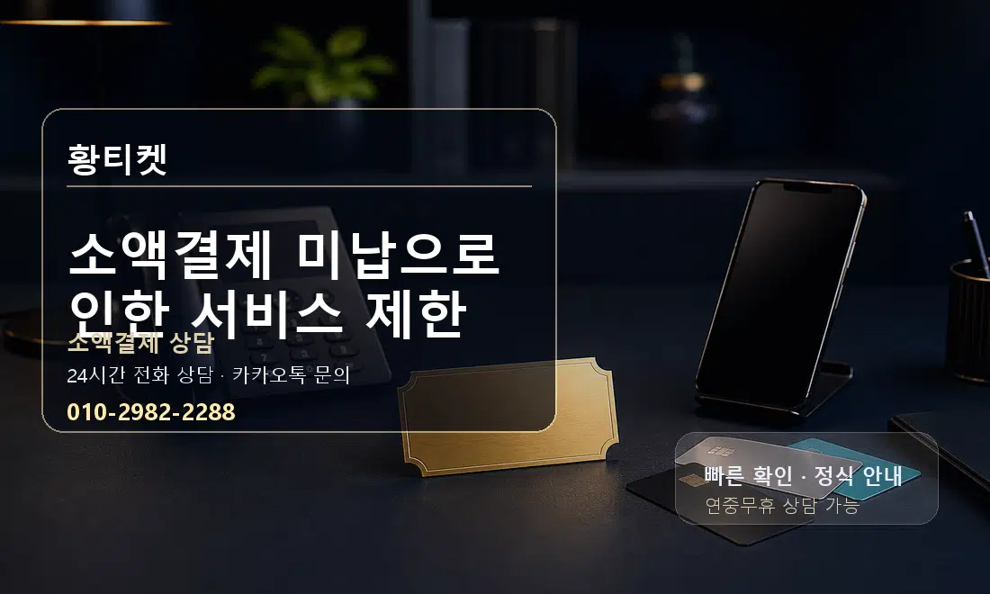 소액결제 미납으로 인한 서비스 제한 황티켓 대표 이미지