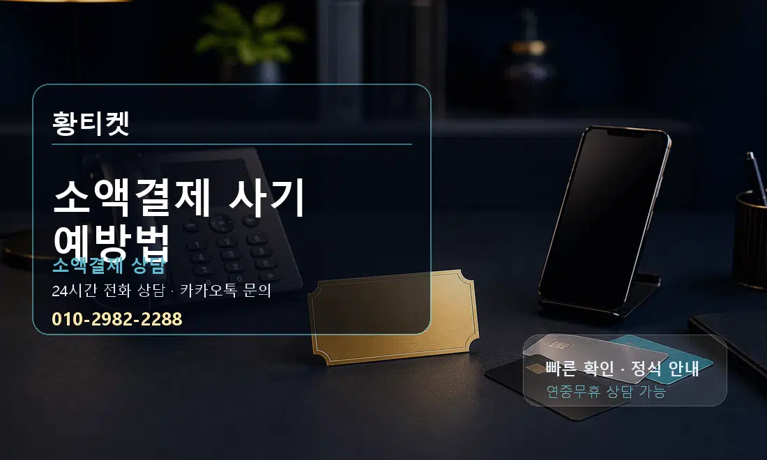 소액결제 사기 예방법 황티켓 대표 이미지