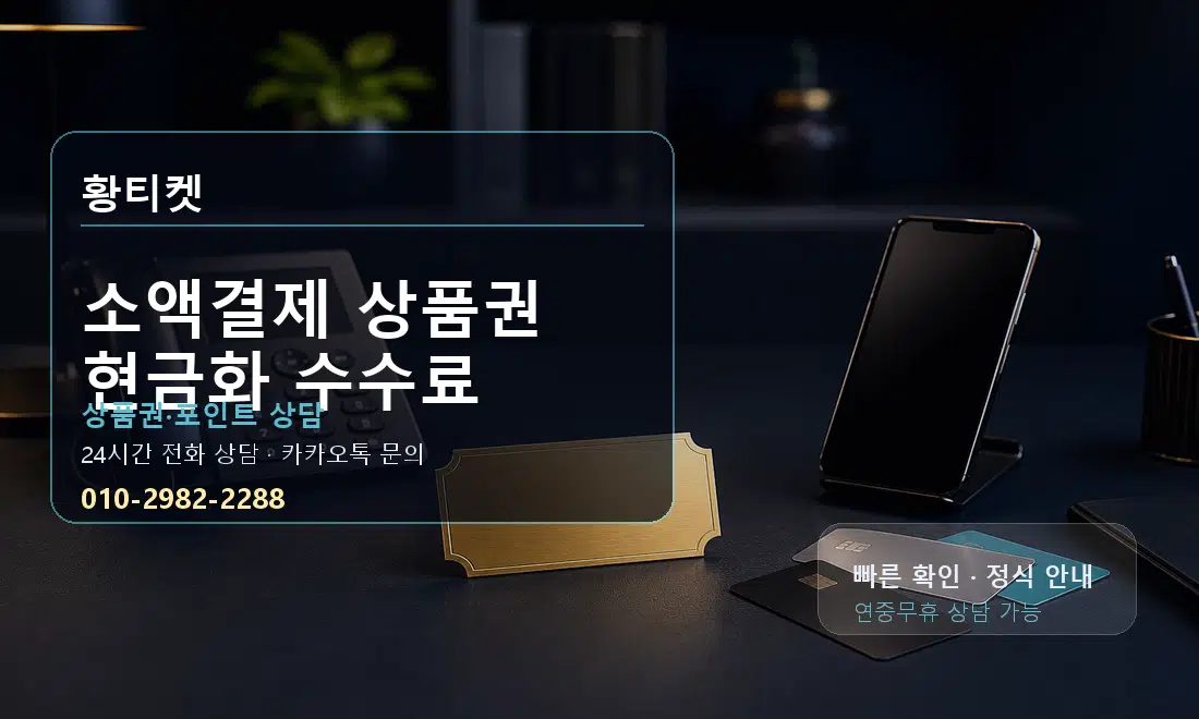 소액결제 상품권 현금화 수수료 황티켓 대표 이미지