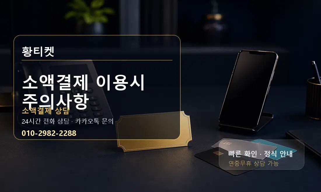 소액결제 이용시 주의사항 황티켓 대표 이미지