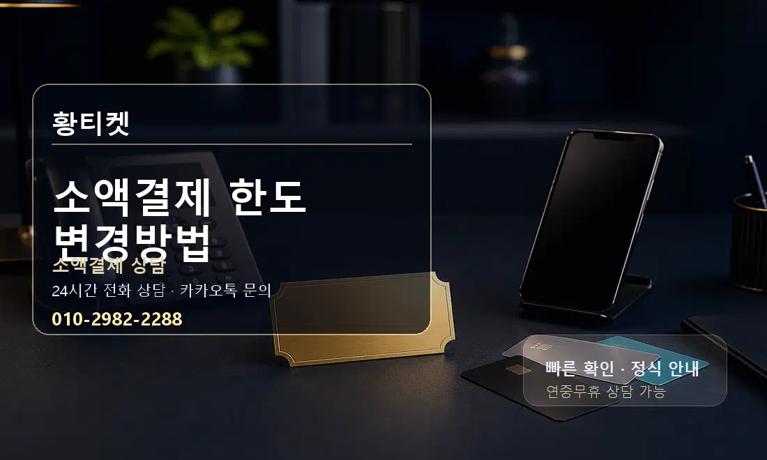 소액결제 한도 변경방법 황티켓 대표 이미지