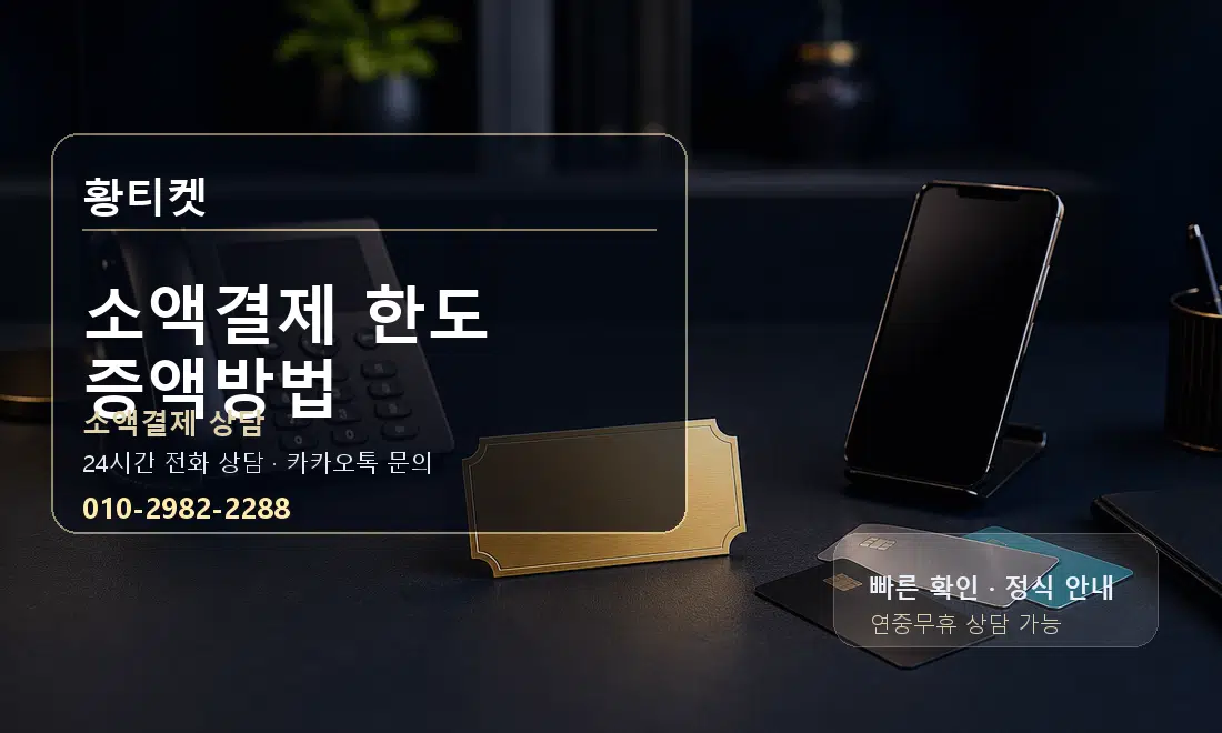 소액결제 한도 증액방법 황티켓 대표 이미지