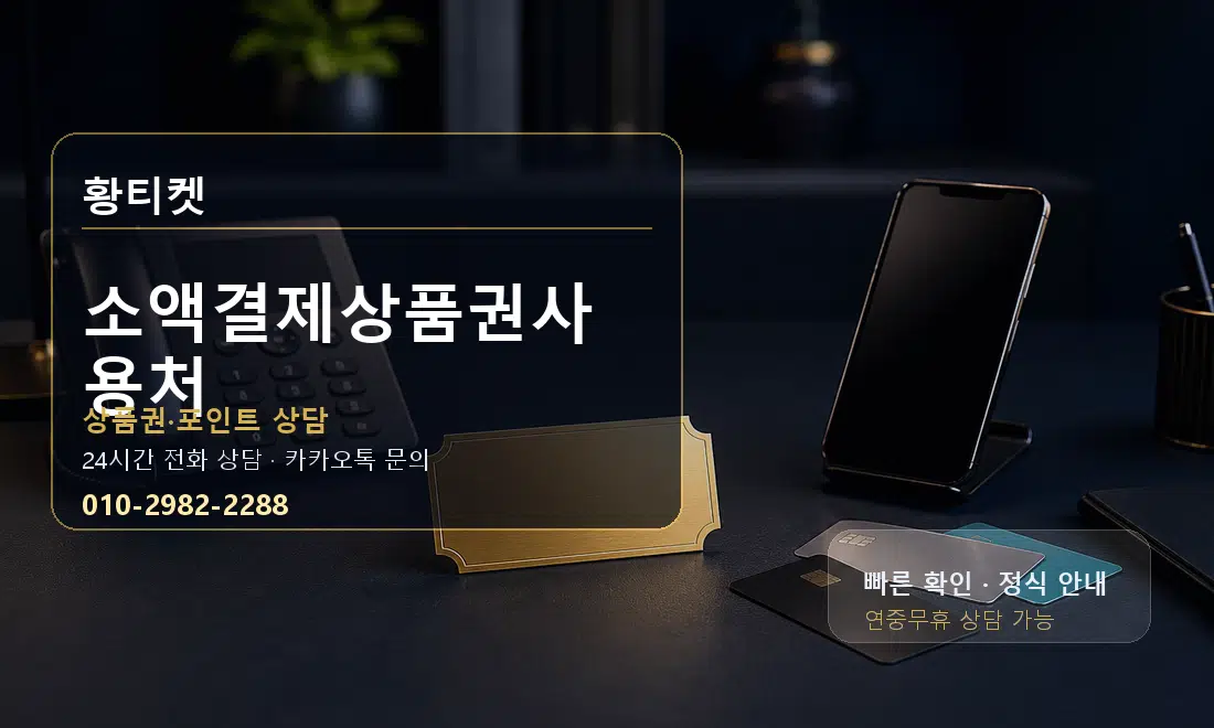 소액결제상품권사용처 황티켓 대표 이미지
