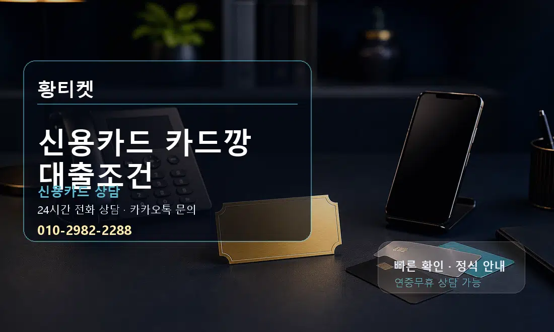 신용카드 카드깡 대출조건 황티켓 대표 이미지