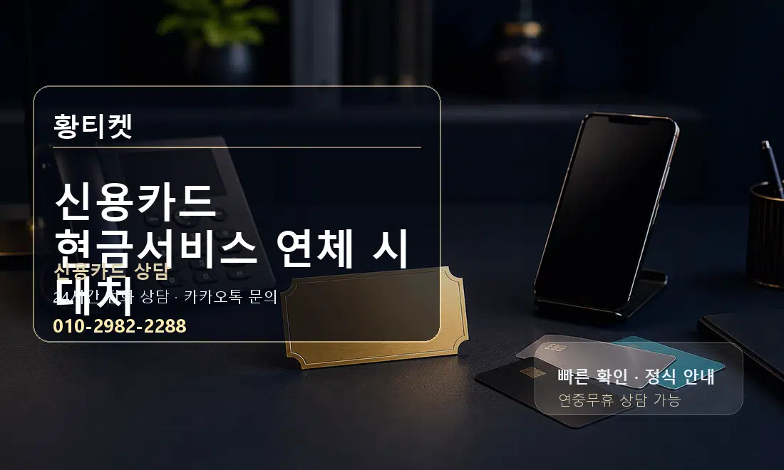 신용카드 현금서비스 연체 시 대처 황티켓 대표 이미지