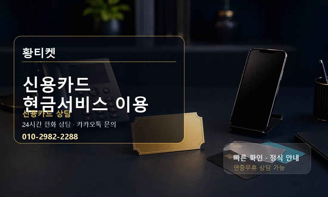 신용카드 현금서비스 이용 황티켓 대표 이미지