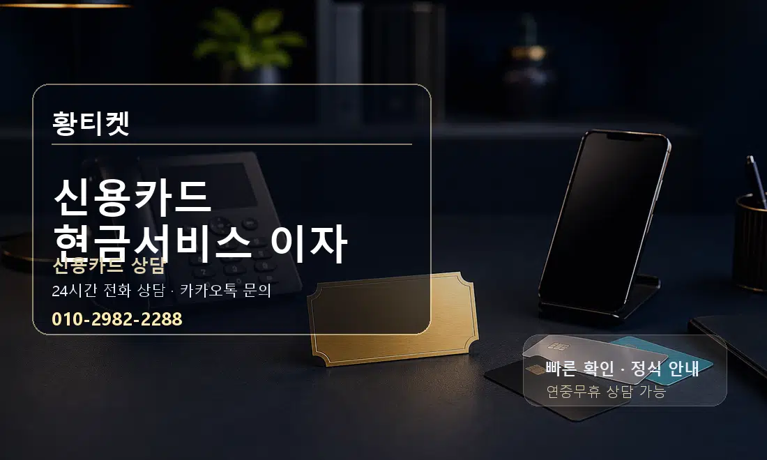 신용카드 현금서비스 이자 황티켓 대표 이미지