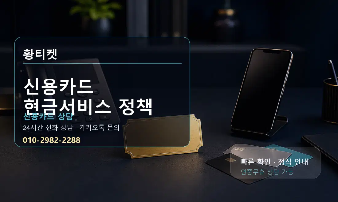 신용카드 현금서비스 정책 황티켓 대표 이미지