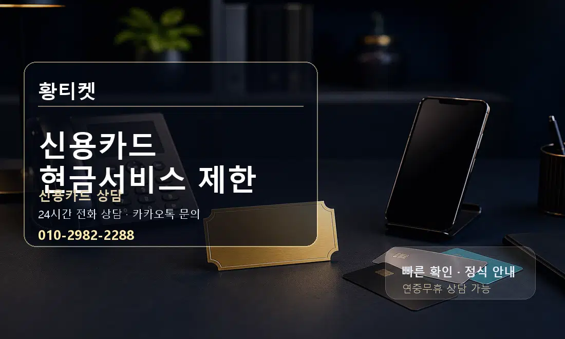 신용카드 현금서비스 제한 황티켓 대표 이미지