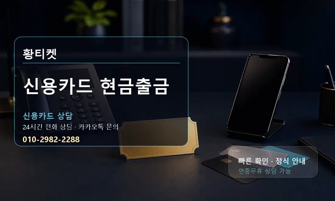 신용카드 현금출금 황티켓 대표 이미지