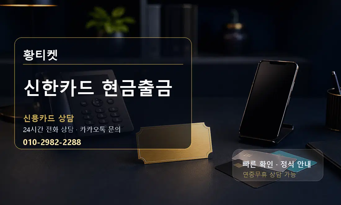 신한카드 현금출금 황티켓 대표 이미지