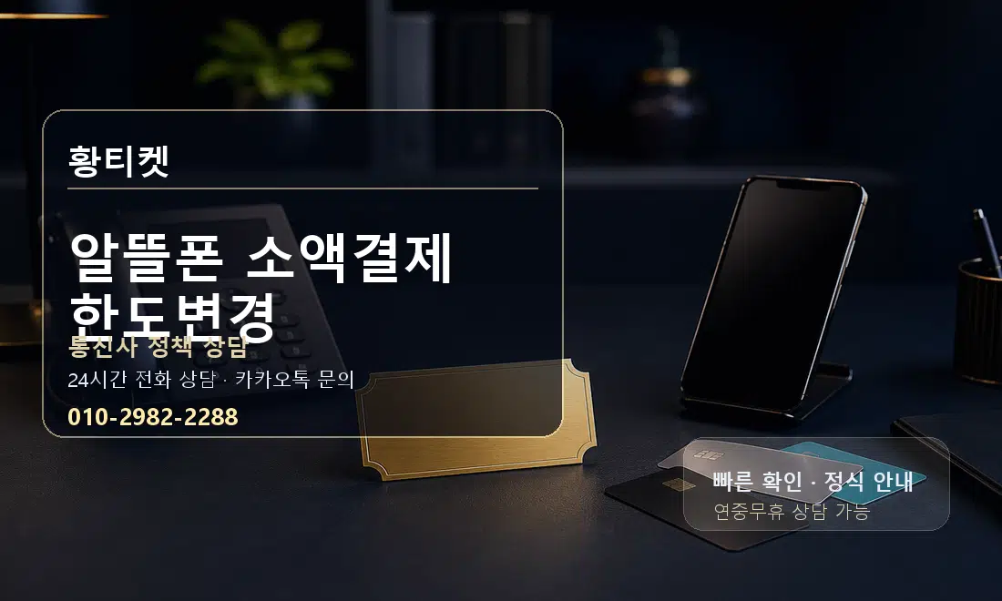 알뜰폰 소액결제 한도변경 황티켓 대표 이미지