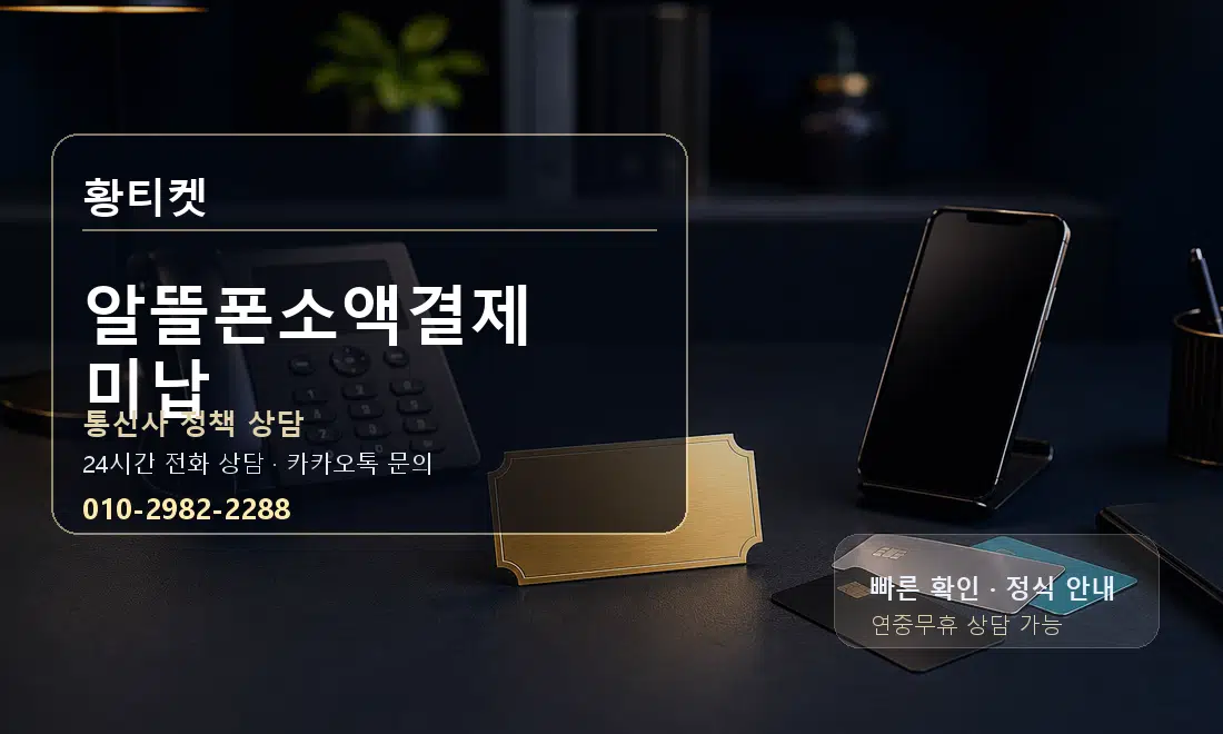 알뜰폰소액결제 미납 황티켓 대표 이미지