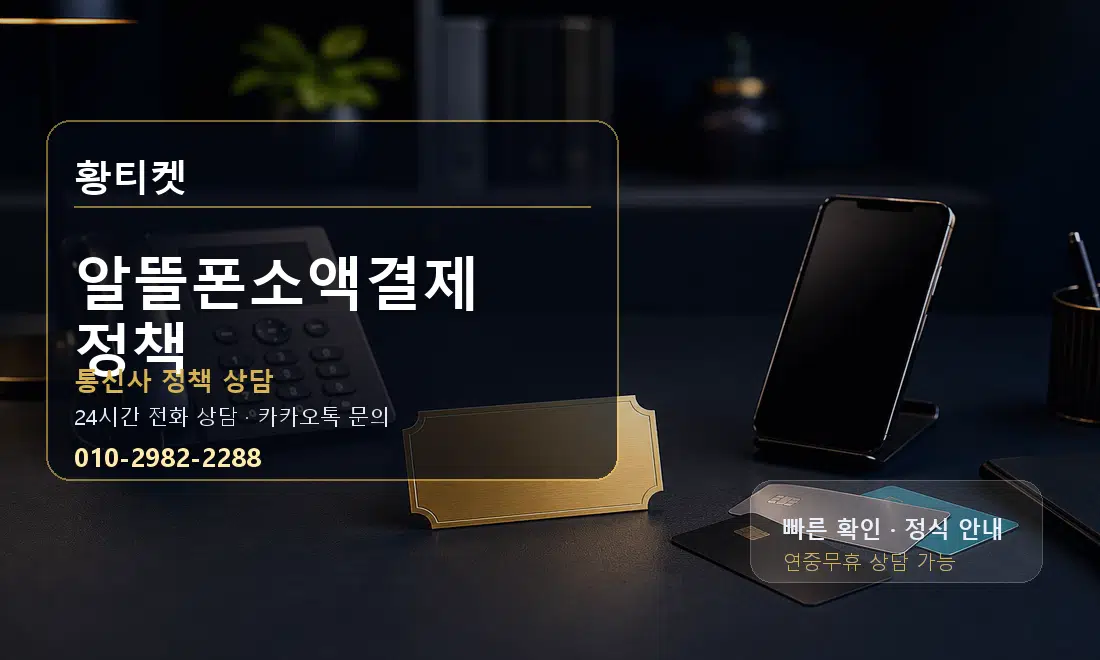 알뜰폰소액결제 정책 황티켓 대표 이미지