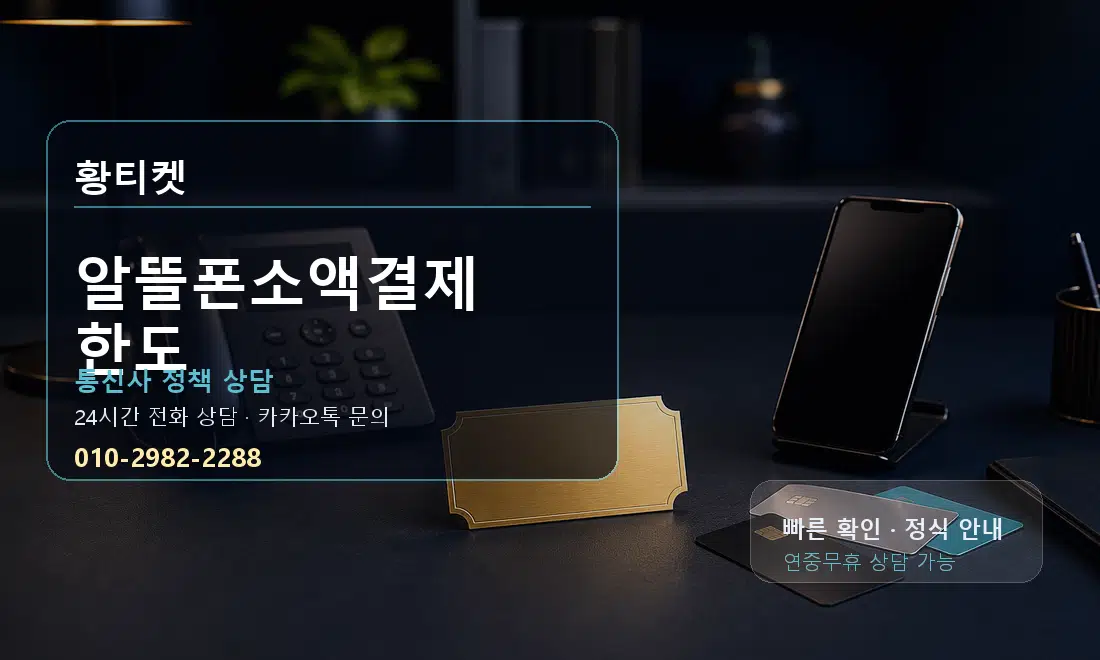 알뜰폰소액결제 한도 황티켓 대표 이미지
