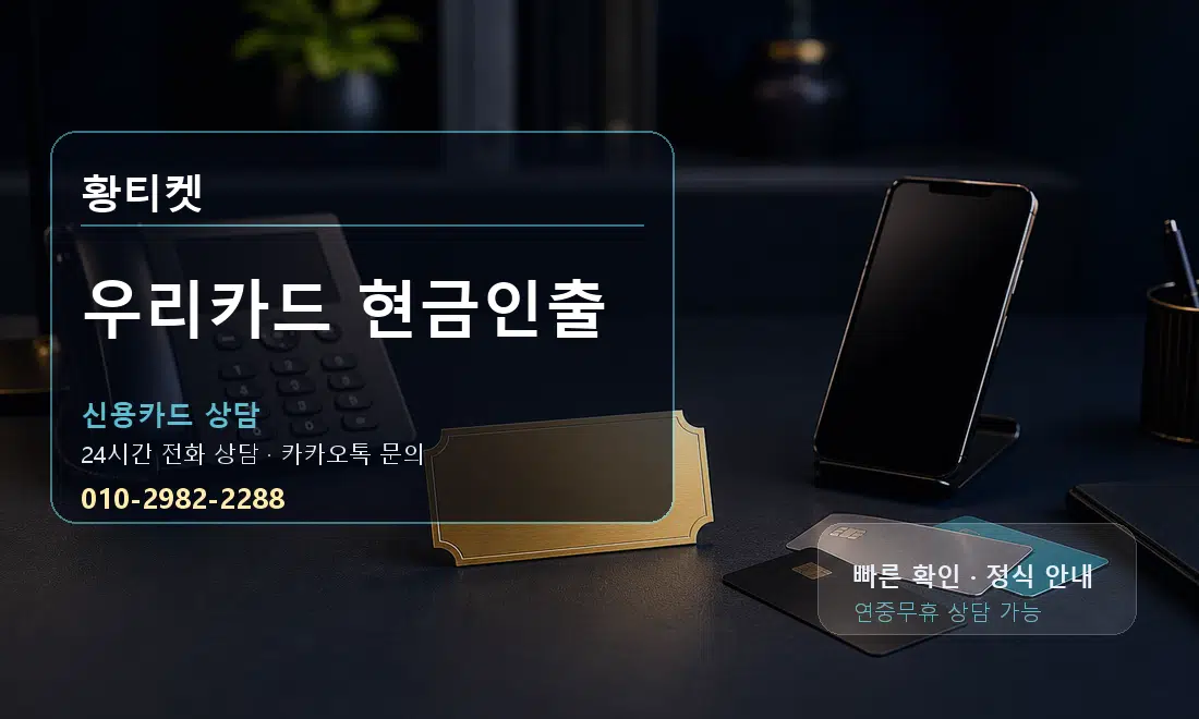 우리카드 현금인출 황티켓 대표 이미지