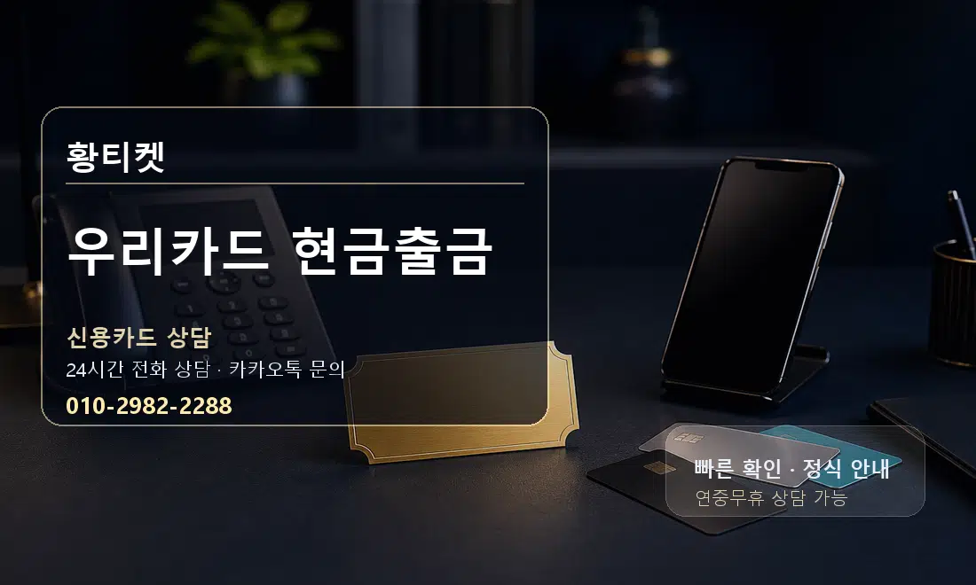 우리카드 현금출금 황티켓 대표 이미지