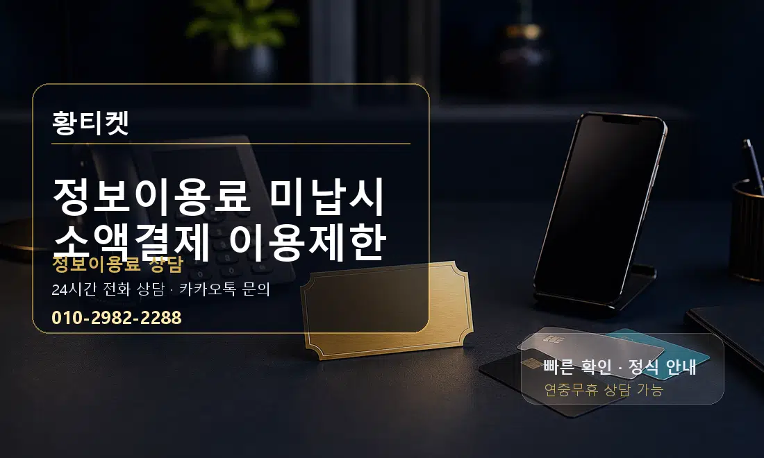 정보이용료 미납시 소액결제 이용제한 황티켓 대표 이미지