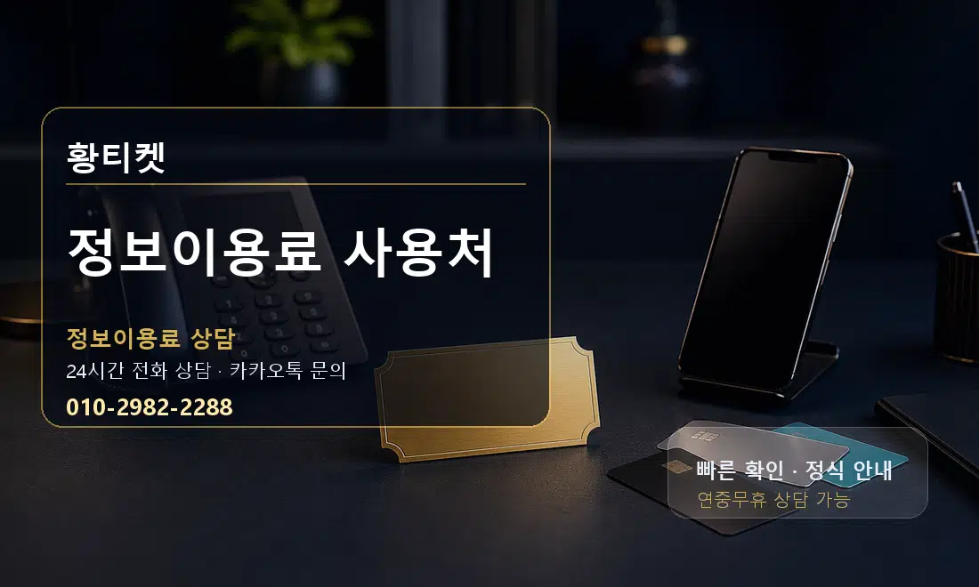 정보이용료 사용처 황티켓 대표 이미지