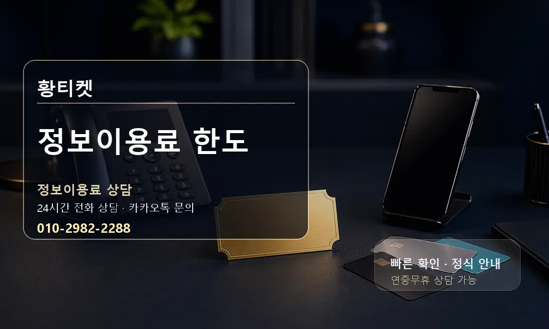 정보이용료 한도 황티켓 대표 이미지