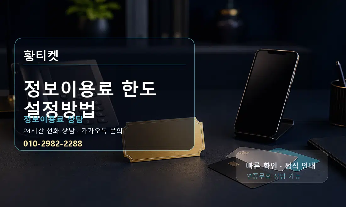 정보이용료 한도 설정방법 황티켓 대표 이미지