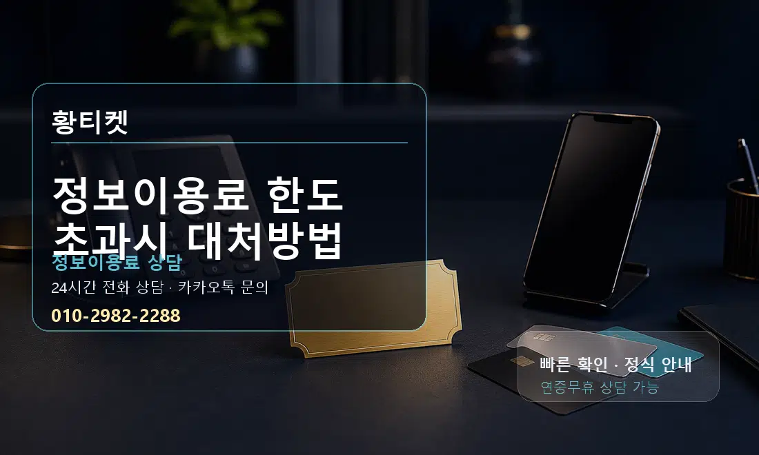 정보이용료 한도 초과시 대처방법 황티켓 대표 이미지