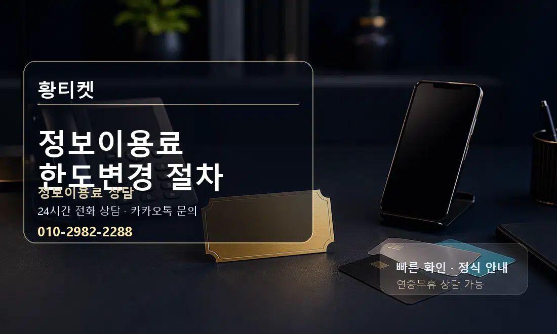 정보이용료 한도변경 절차 황티켓 대표 이미지